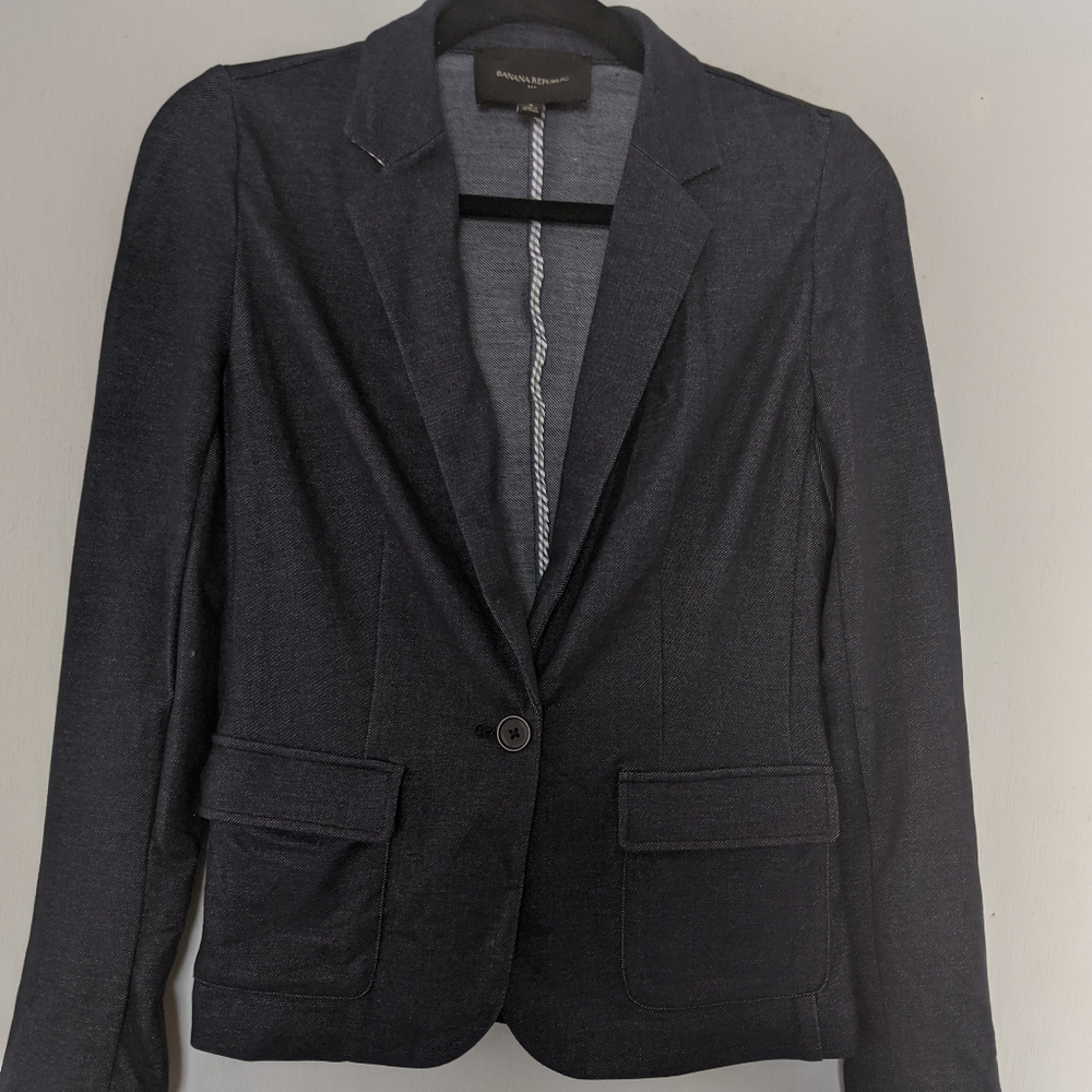 Banana Republic Cotton Blazer Indigo